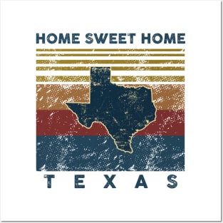 Vintage Texas Home Sweet Retro Gift Posters and Art